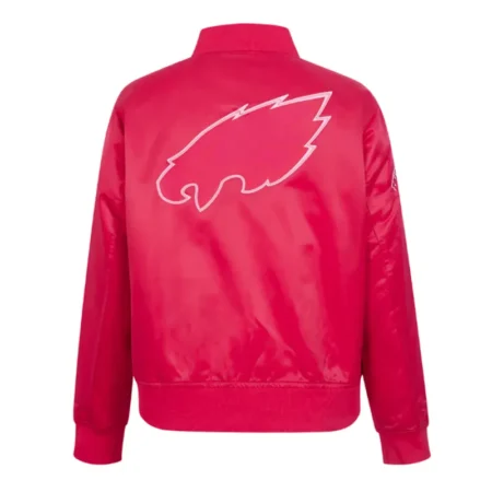 philadelphia eagles triple pink satin jacket