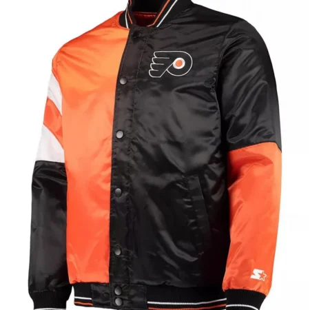philadelphia flyers leader black and orange satin jacket scaled