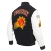 phoenix suns animal print varsity black and white jacket