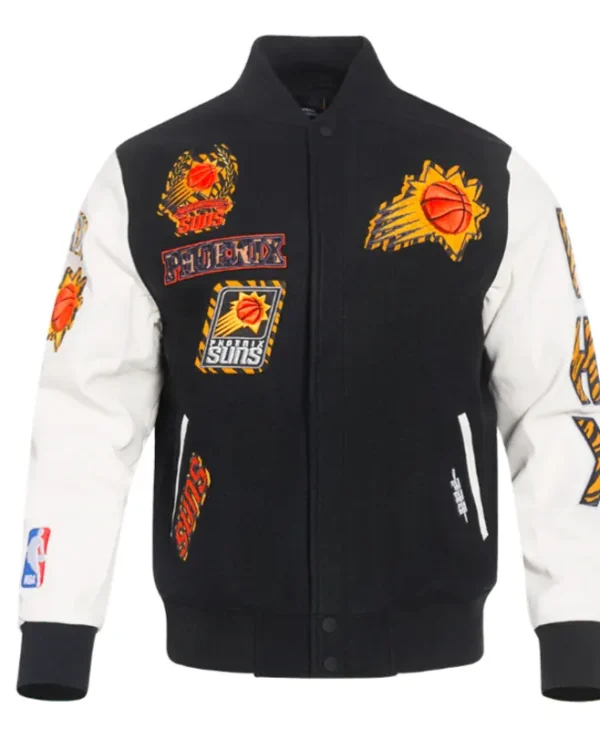 phoenix suns animal print varsity jacket