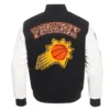 phoenix suns animal print varsity wool leather jacket