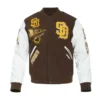 san diego padres animal print varsity jacket