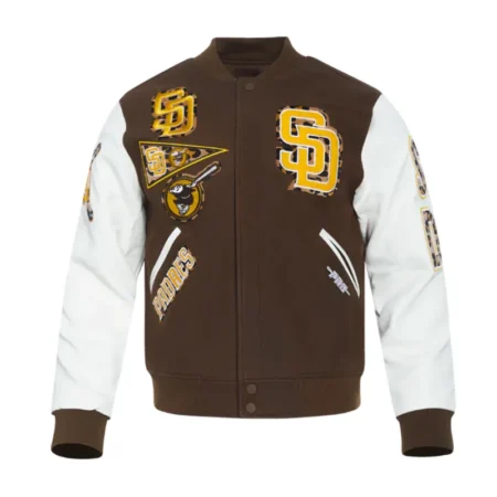 san diego padres animal print varsity jacket