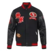 san francisco 49ers prep black varsity jacket