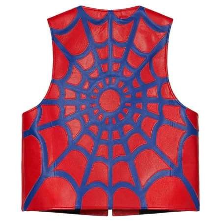 supreme spider web leather vest