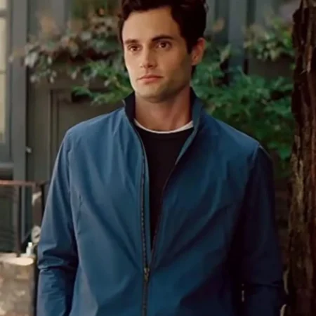 you joe goldberg blue jacket scaled