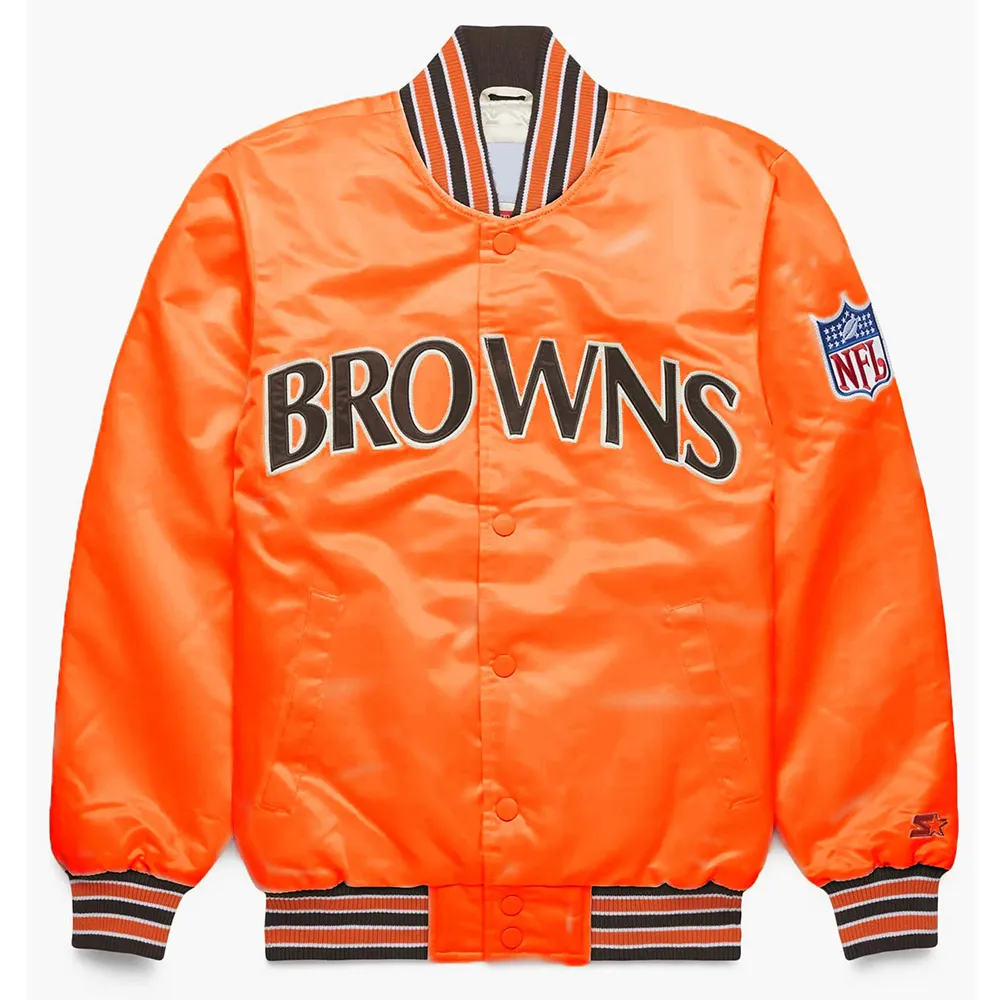 90s Cleveland Browns Bomber Satin Jacket webp