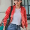 A Rainy Day In New York Selena Gomez Orange Jacket