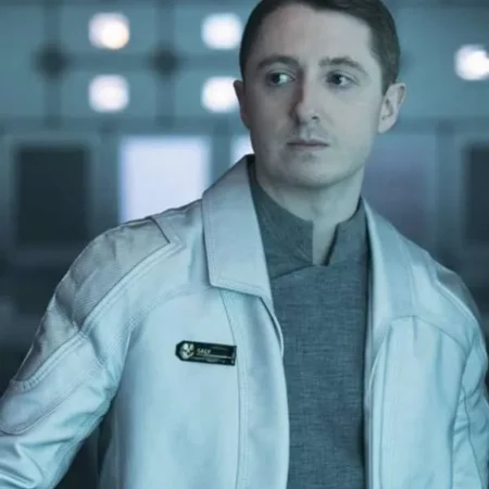 Adun Halo White Leather Coat