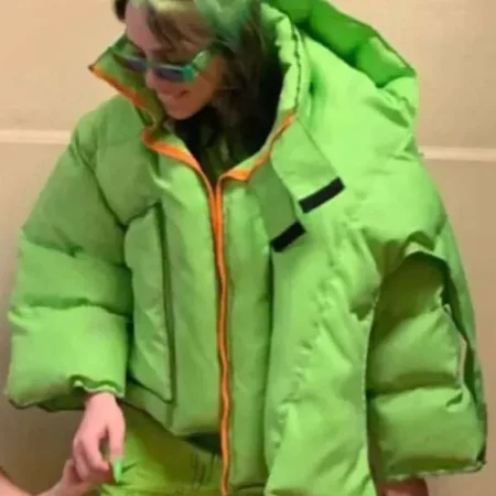 American Singer Billie Eilish Green Hooded Jacket