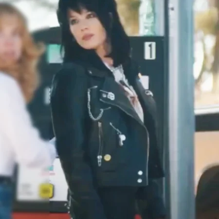 Americana Halsey Biker Leather Jacket Side webp