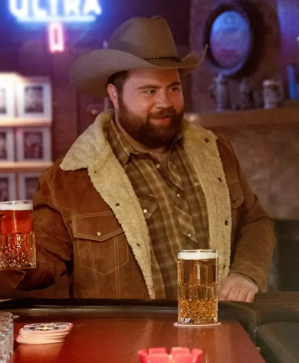 Americana Paul Walter Hauser Suede Leather Jacket webp