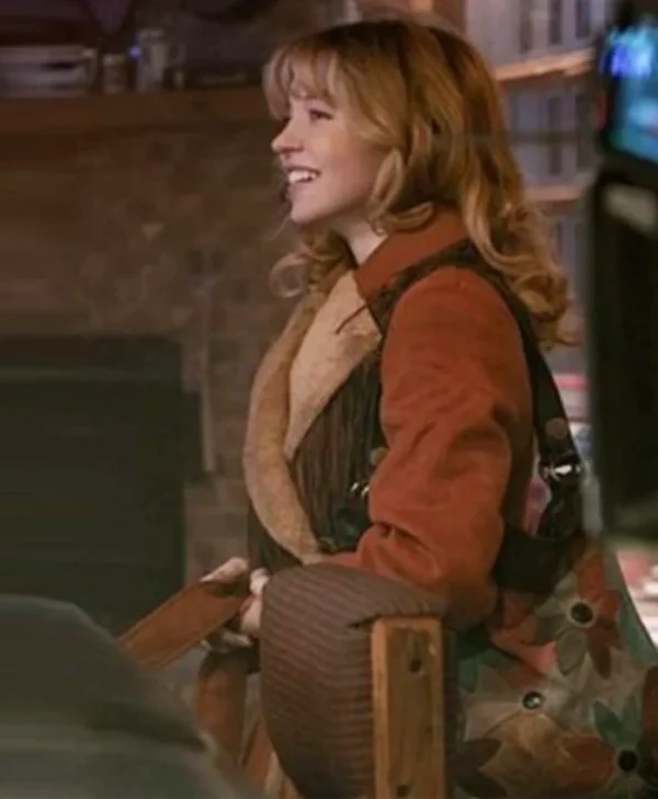 Americana Sydney Sweeney Brown Shearling Coat webp