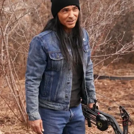 Americana Zahn McClarnon Blue Denim Jacket webp