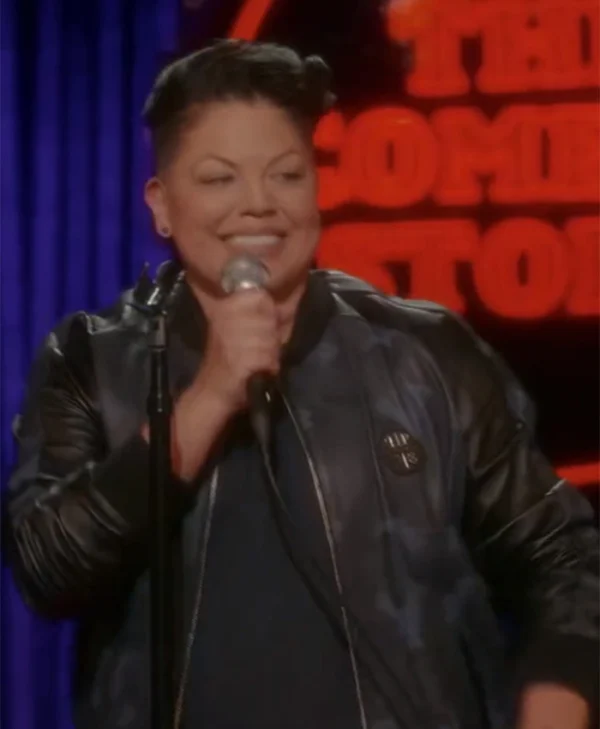 And Just Like That S02 Sara Ramirez Bomber Black Jacket left