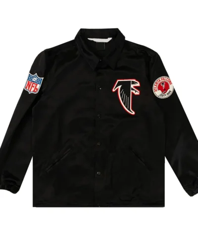 Atlanta Falcons Black Satin Windbreaker