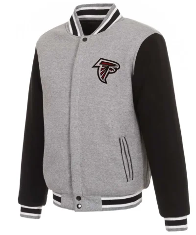 Atlanta Falcons Gray and Black Varsity Wool Jacket