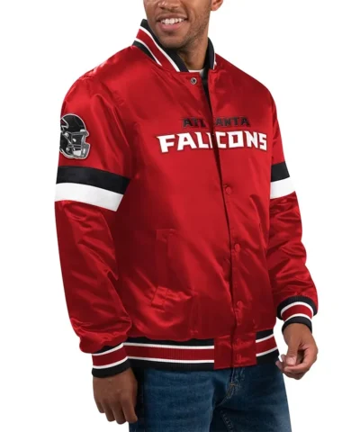 Atlanta Falcons Locker Room Red Varsity Satin Jacket