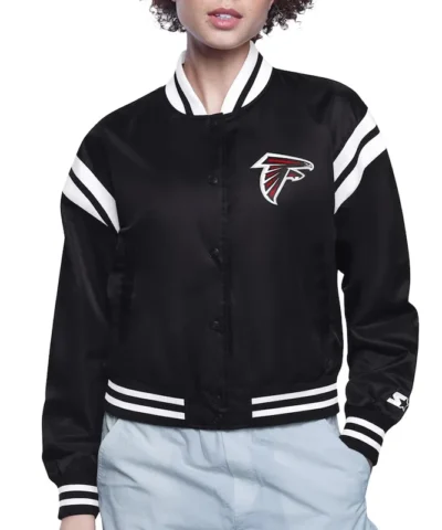 Atlanta Falcons Printed Logo Varsity Satin Jacket