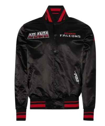 Atlanta Falcons Turn It Up M Classic Rib Black Satin Jacket