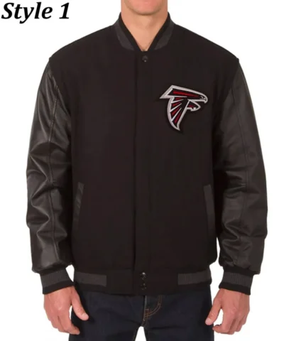 Atlanta Falcons WH Black Letterman Jacket