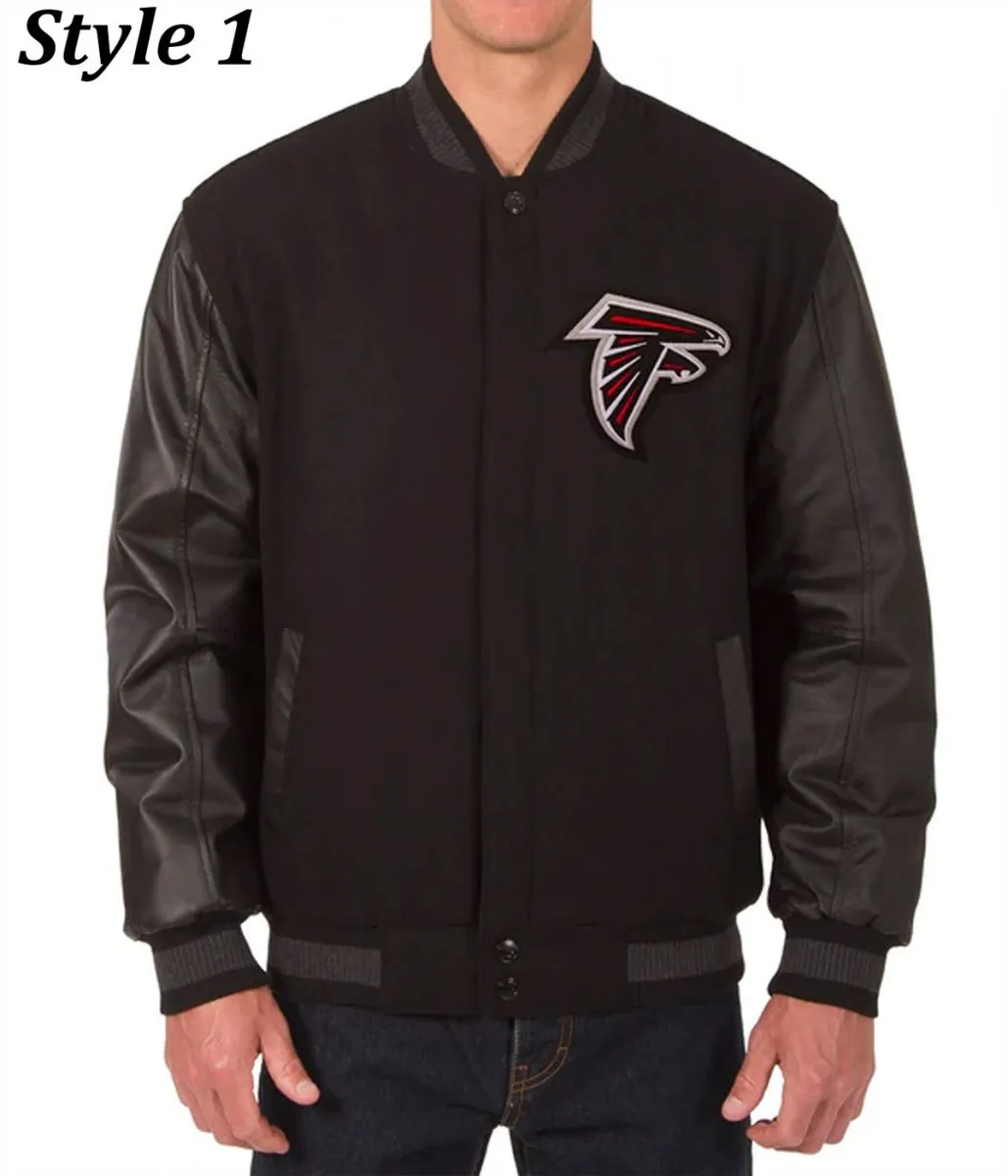 Atlanta Falcons WH Black Letterman Jacket webp