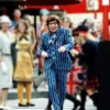 Austin Powers Blue Striped Plaid Suit front full