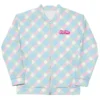 Barbie 2023 Plaid Zip Up Bomber Jacket webp