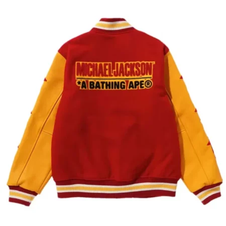 Baseball Bape Michael Jackson Varsity Jacket Back