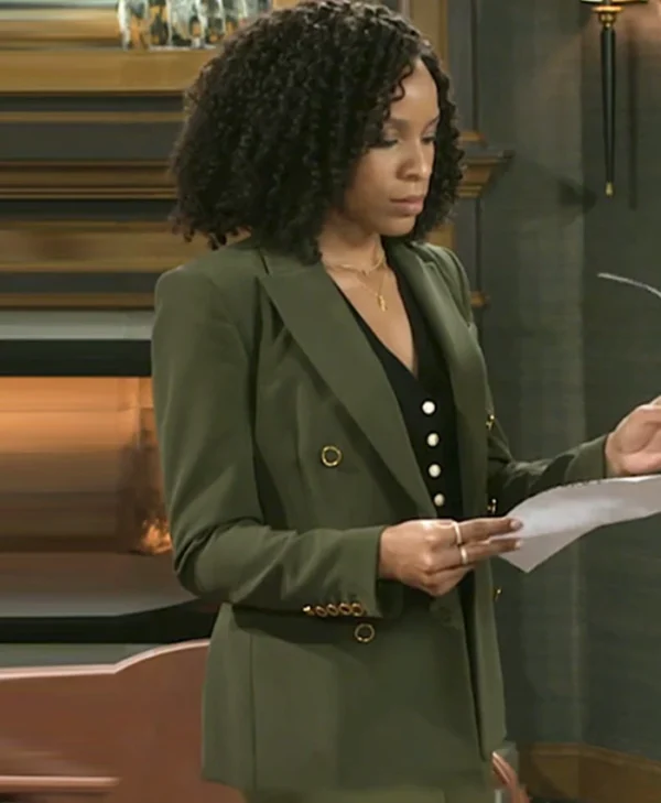 Beyond the Gates S01 Arielle Prepetit Green Blazer Side