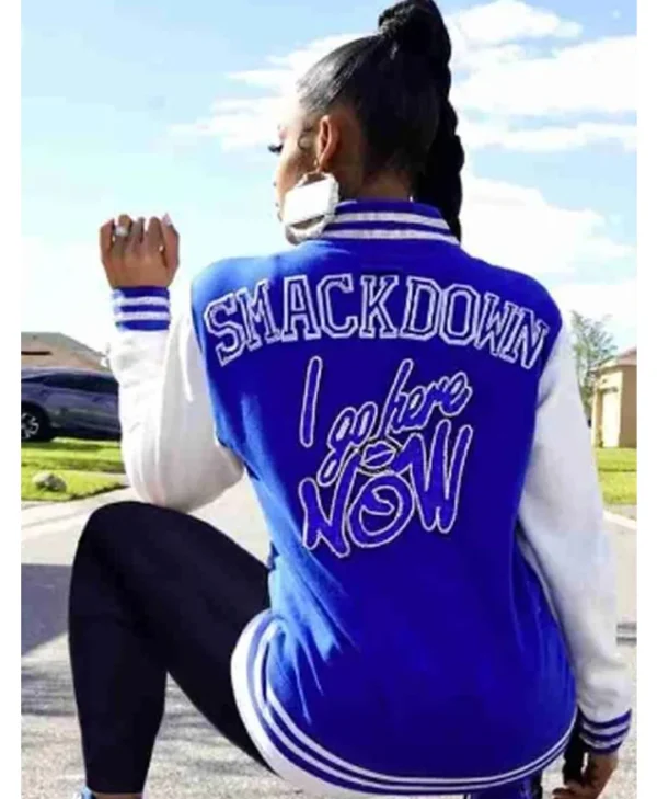 Bianca Belair Varsity Jacket back Look