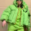 Billie Eilish Green Puffer Jacket