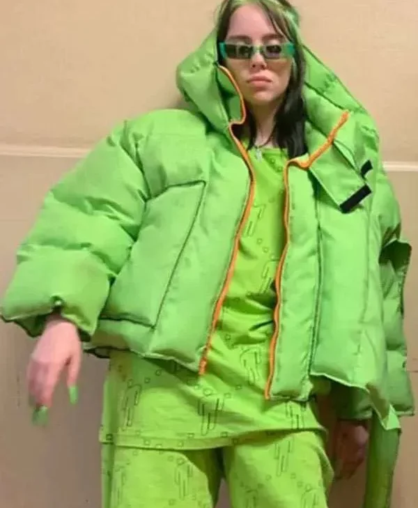 Billie Eilish Green Puffer Jacket