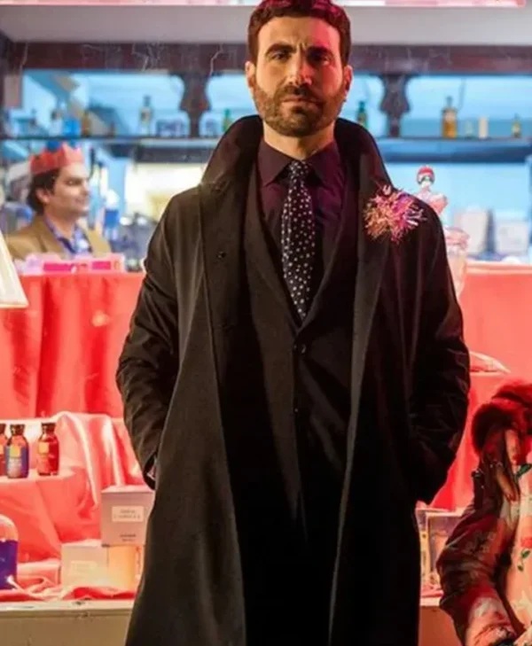 Brett Goldstein Ted Lasso Roy Kent Black Cotton Coat webp