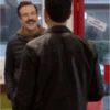 Brett Goldstein Ted Lasso S02 Roy Kent Leather Jacket back webp