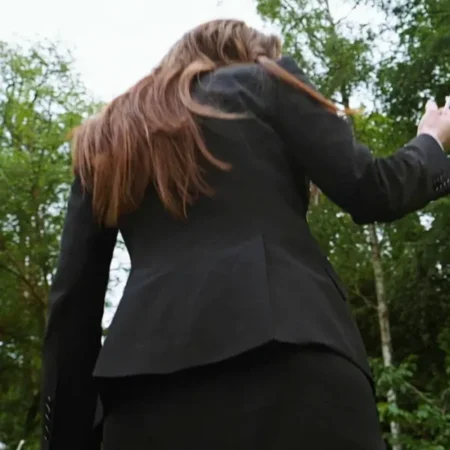 Bugonia Emma Stone Black Blazer Back