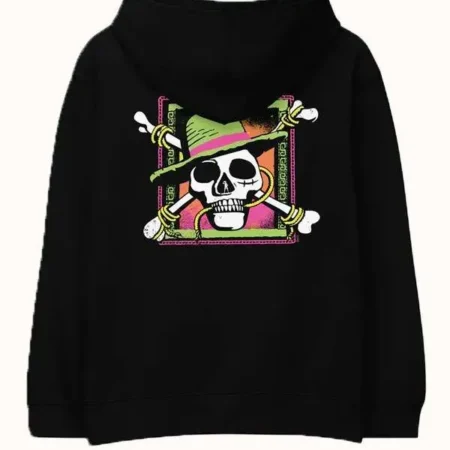 Black One Piece Printed Hoodie