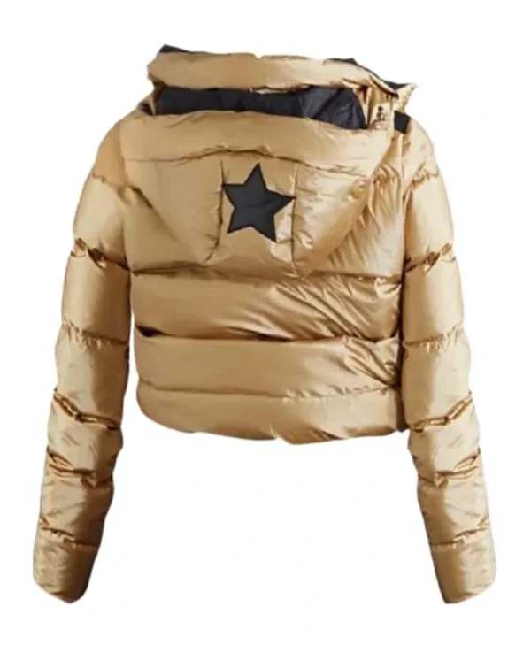 Buy Juno Temple Ted Lasso S02 Keeley Jones Golden Puffer Jacket webp