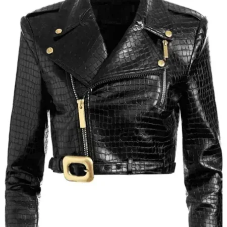 Buy Max Mitchell Wild Cards 2024 Crop Leather Jacket webp