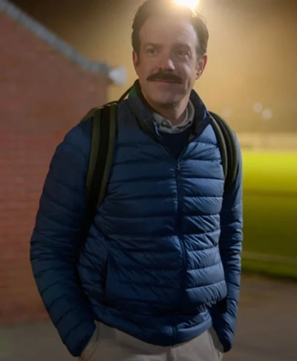 Buy Ted Lasso S02 Jason Sudeikis Navy Blue Parachute Puffer Jacket webp