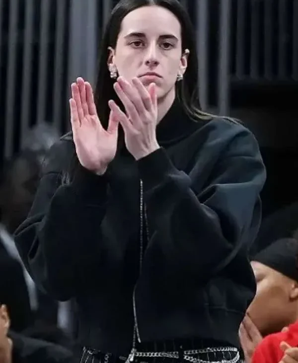 Caitlin Clark 2025 Black Bomber Jacket