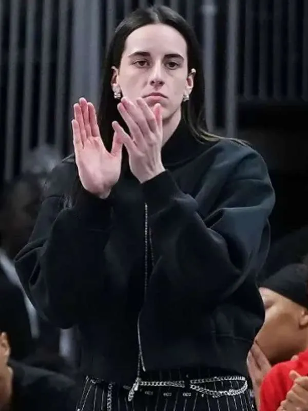 Caitlin Clark 2025 Black Bomber Jacket Caitlin Clark 2025 Black Bomber Jacket