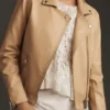 Catherina Greene Days Of Our Lives Beige Leather Jacket For