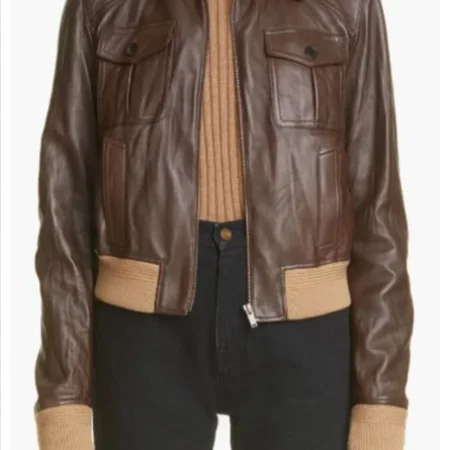 Charlie Cale Poker Face S02 Brown Leather Jacket For Sale webp