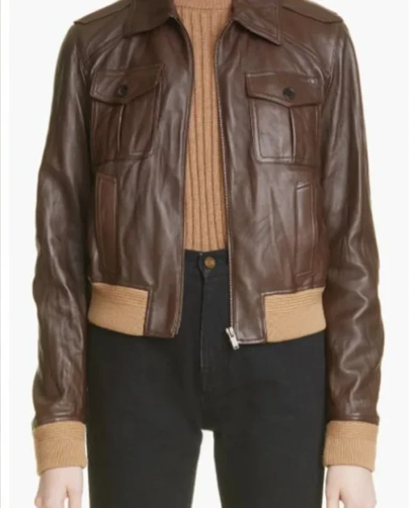 Charlie Cale Poker Face S02 Brown Leather Jacket For Sale webp