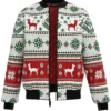 Christmas Lama Texture Bomber Jacket
