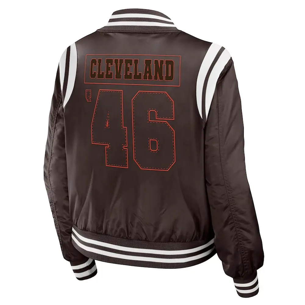 Cleveland Browns Bomber Full Zip Jacket back webp