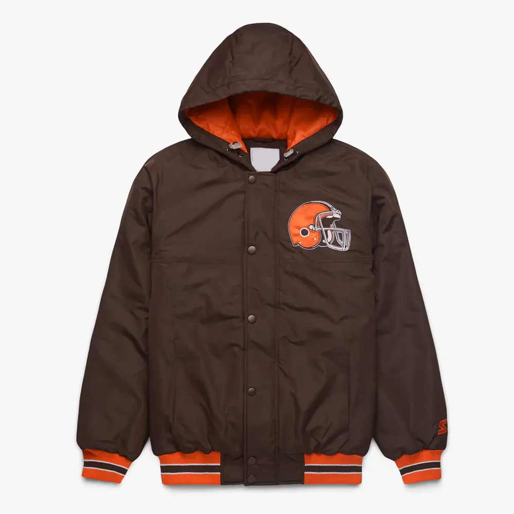 Cleveland Browns Brown Hooded Jacket webp