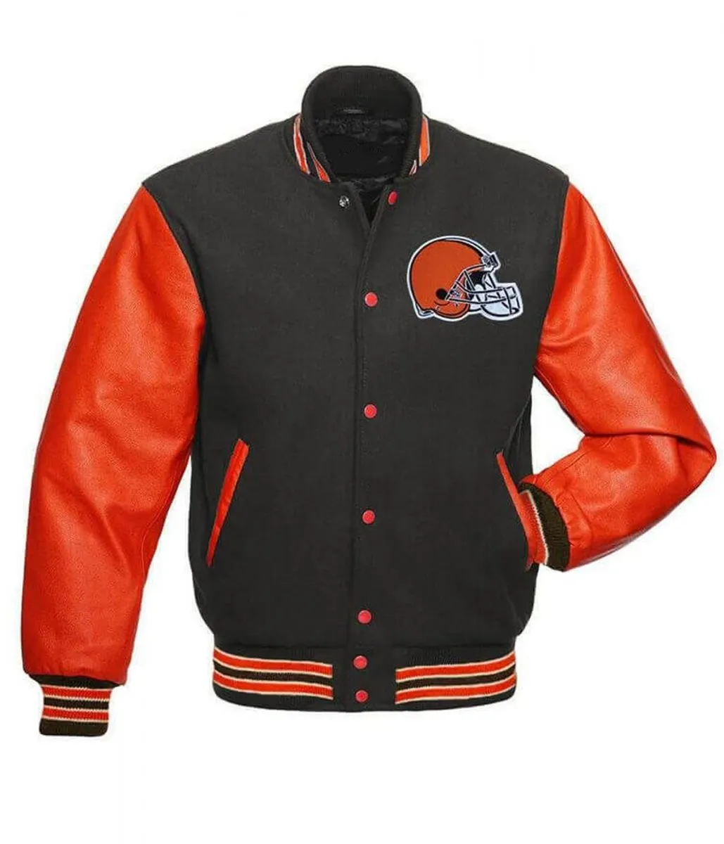 Cleveland Browns Grey and Orange Jacket webp