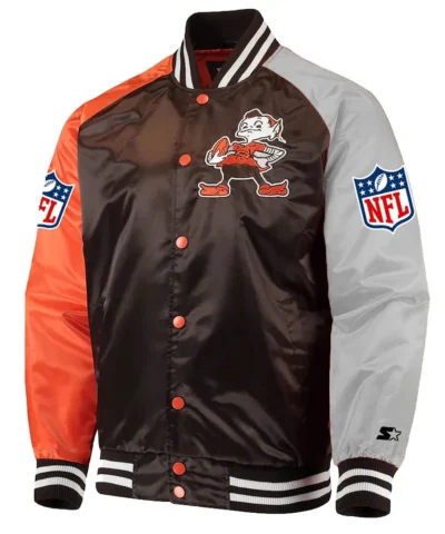 Cleveland Browns Lead Off Varsity Satin Jacket